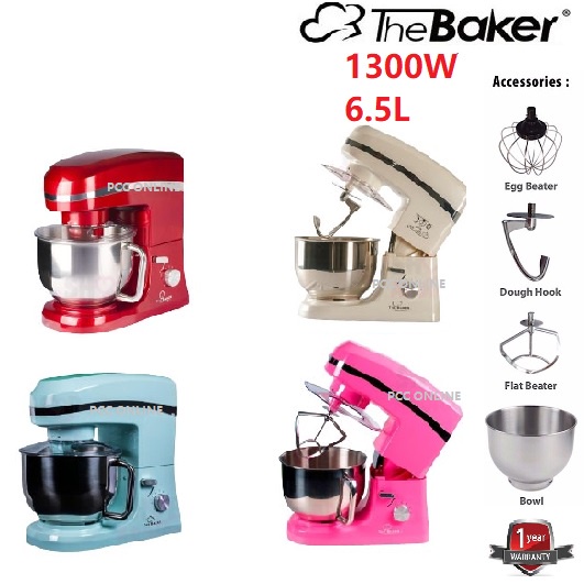 The Baker Stand Mixer - Pink/Red/White/Aqua ESM-989/ Pengadun Home Bake Cake Cookies Kuih