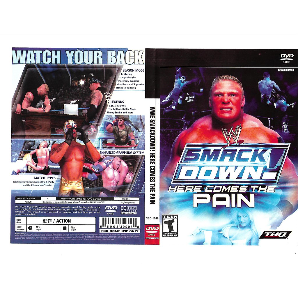 In Stock Ps2 Game Wwe Smackdown Here Comes The Pain Silver Disc Shopee Malaysia