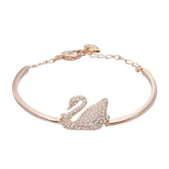 Clearance SSA Italian Fashion Bracelet / Gelang Swan Luxury Zircon Crystal Silver Plated