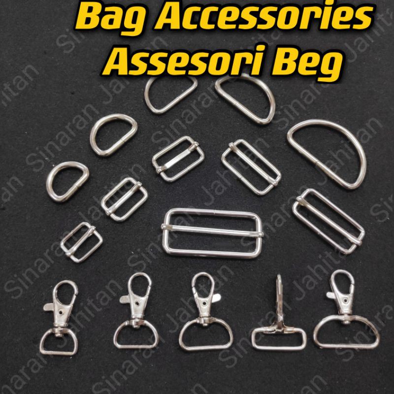 (Metal)Bag Accessories / Assesori Beg / D Ring Cangkuk Beg Bag Buckles Adjustable Metal Bag Besi Beg
