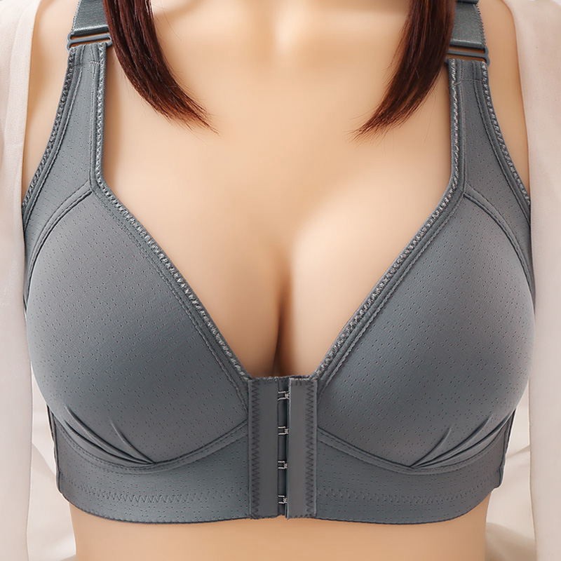 HEVIRGO Adjustable Straps Women Bra Solid Color Padded Uplift Bra Widened  Strap Full Back Coverage Push Up Comfortable Lady Bras Daily Wear Clothes 