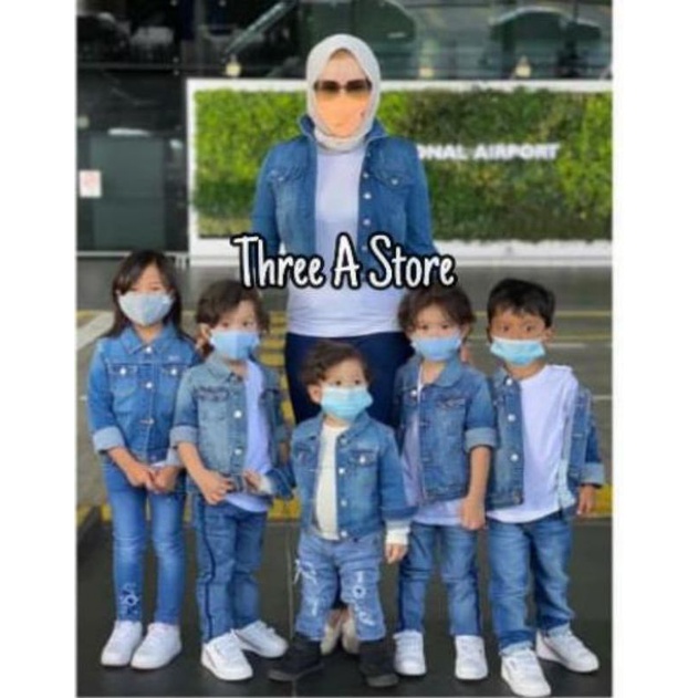 JACKET DENIM kids Baby Sweater Jeans Boys Girls Baju Budak Raya