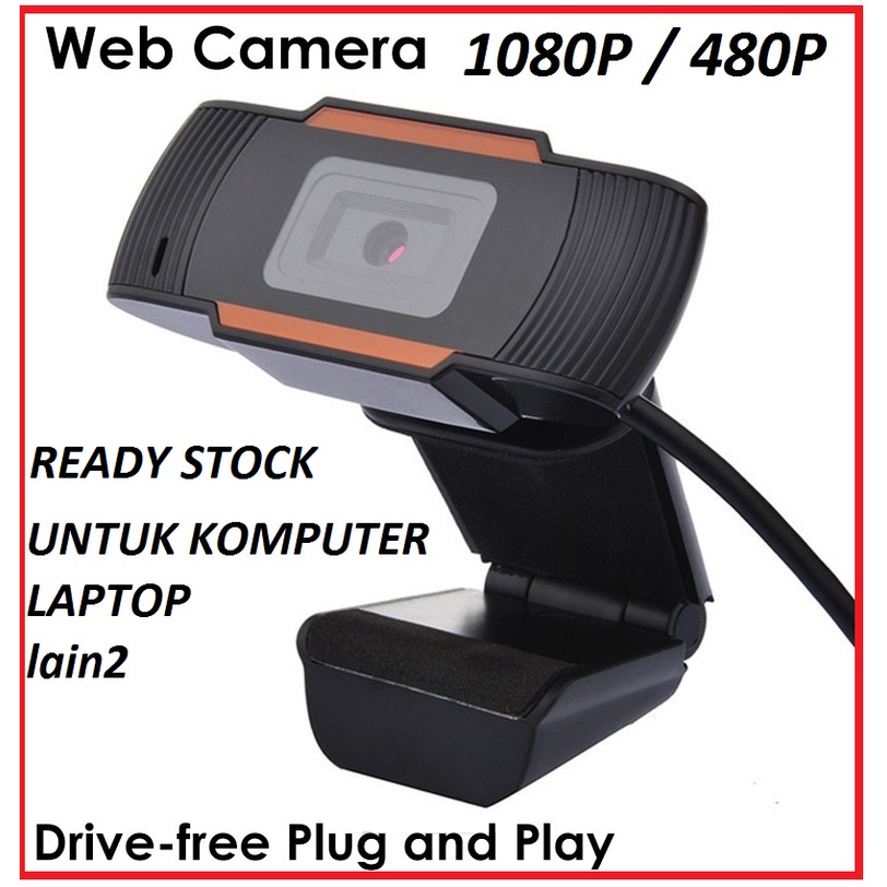 cam untuk komputer/laptop/lain2 dgn mic Ready stock cam 1080P