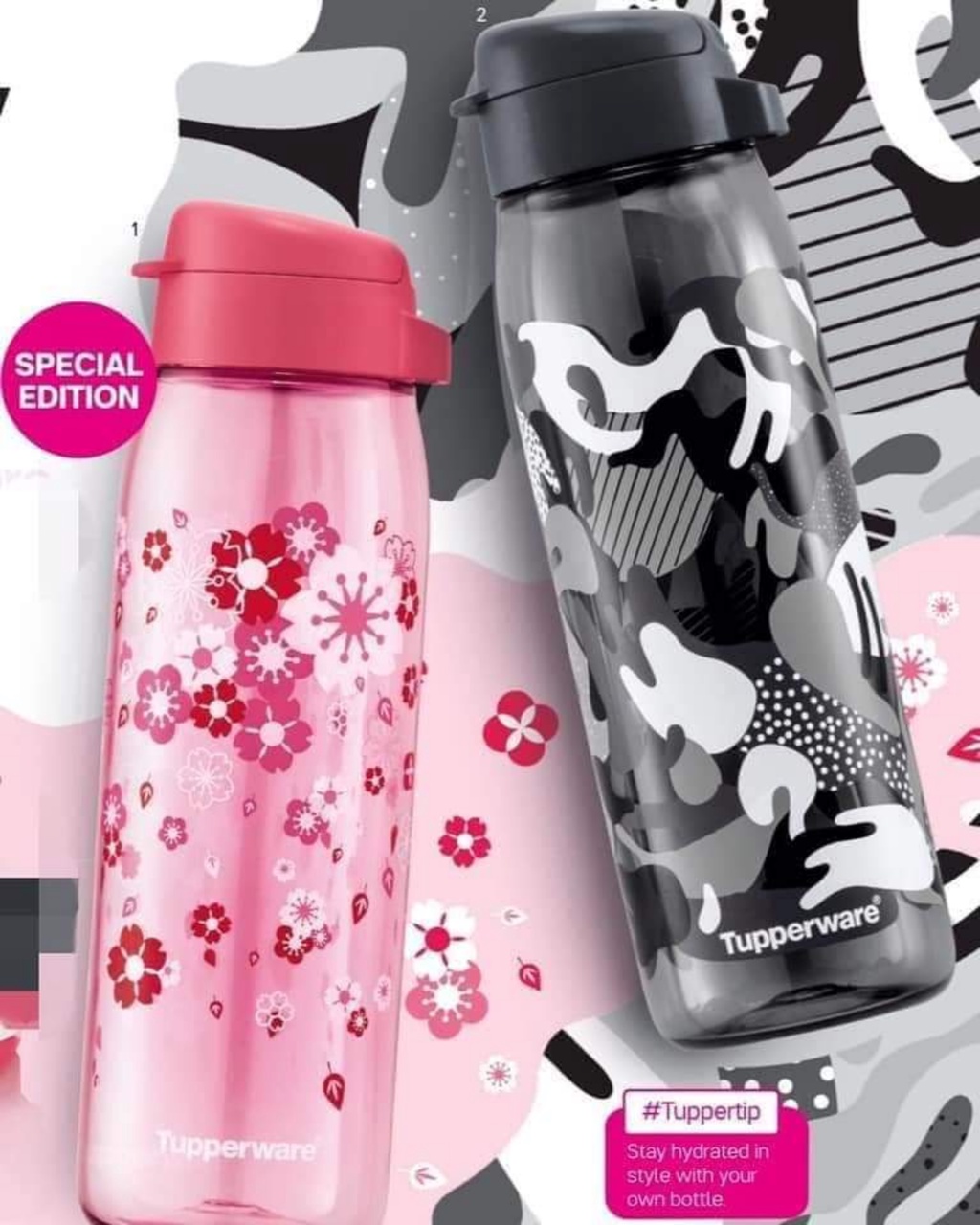 5 Jenis Tupperware NEW H2GO Flip Top Straw Tumbler 750ml / H2go