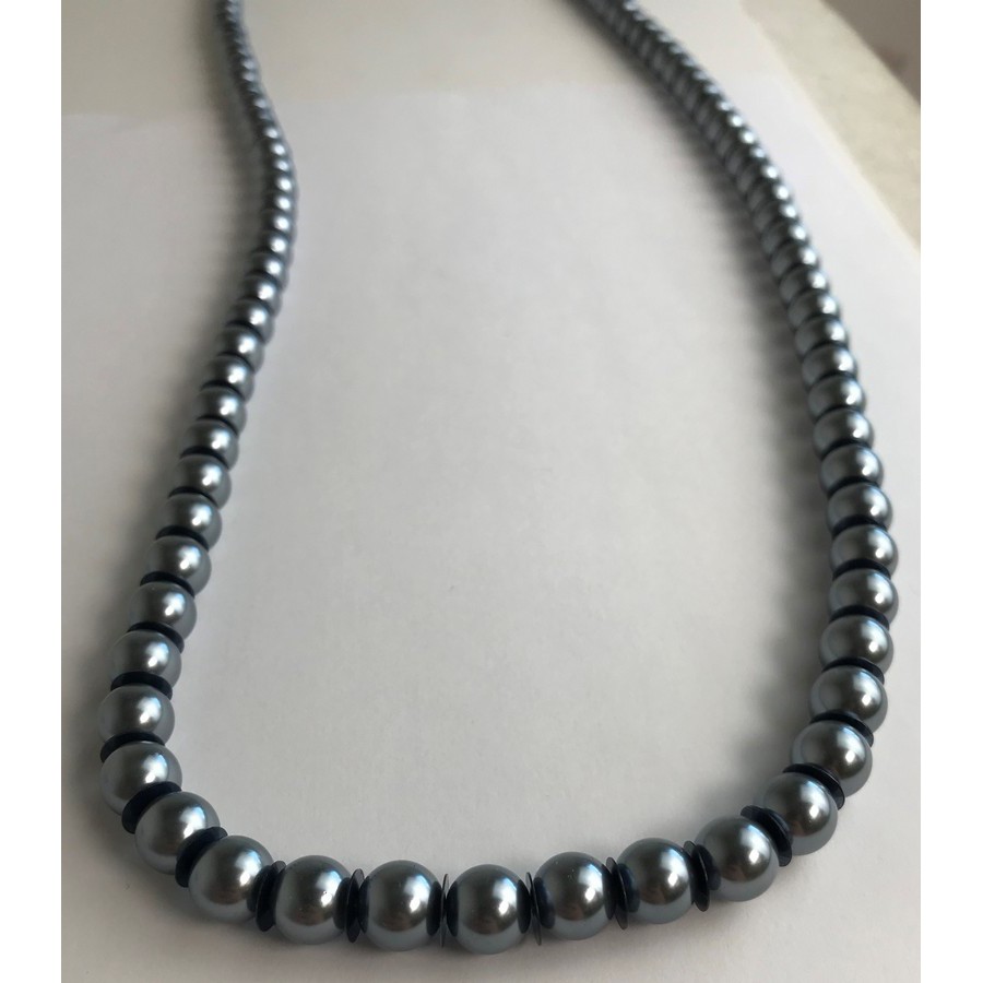 Authentic French Connection UK Silver Bead & Disc Necklace