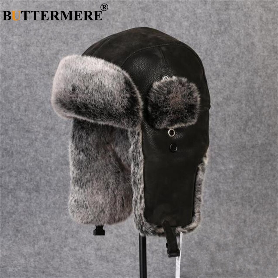 mens leather winter hats