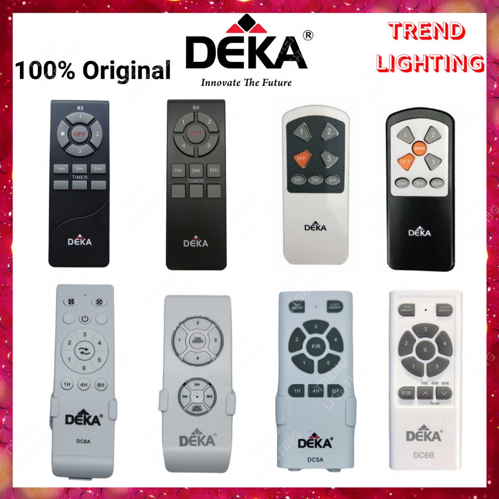 DEKA Remote Control Ceiling Fan Kipas Siling 3/4/5/6 Speeds Without or