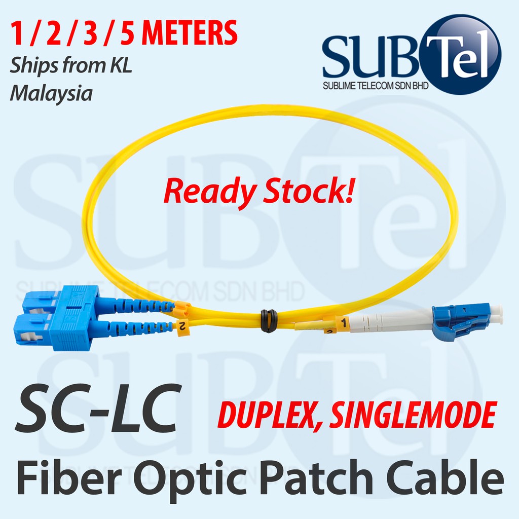 SC-LC Single Mode Duplex Fiber Optic Patch Cord Cable For LAN SFP - 1M ...