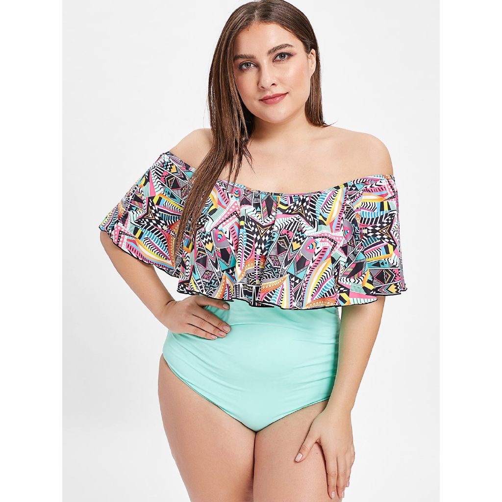 plus size off the shoulder swim