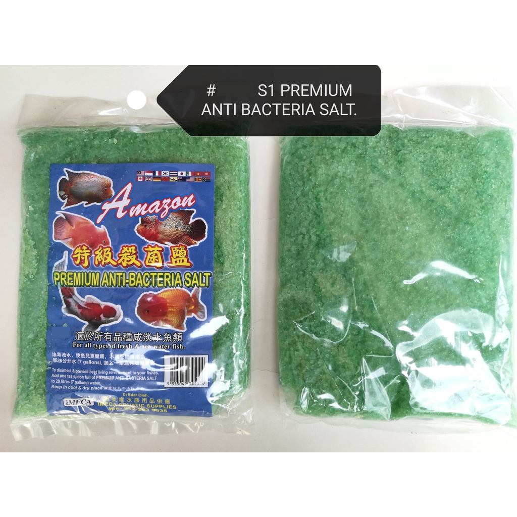 (2xPack) Amazon Anti Bacteria Green S1 Salt 1kg Aquarium Fish Garam Ikan Akuarium