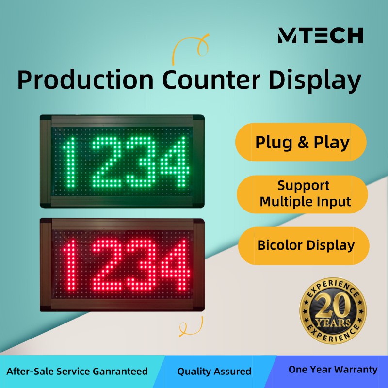 4 Inch Red/Green LED Kanban Andon Production Counter Industrial Digital ...