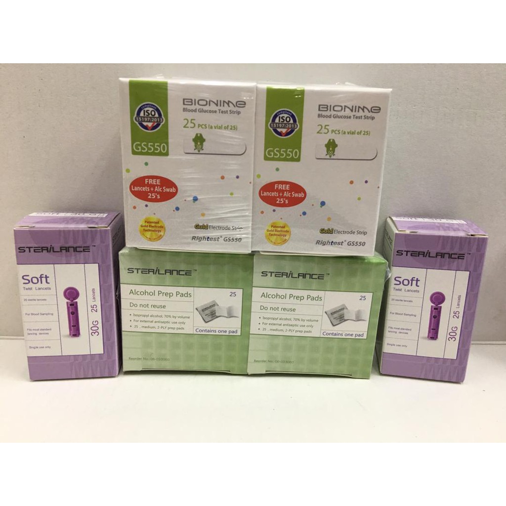 BIONIME GS550 GLUCOSE TEST STRIPS EXP 2023.07 Shopee Malaysia