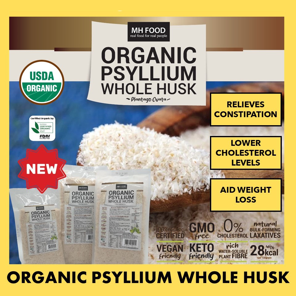 MH Food Psyllium Husk - 100g [Keto Diet Friendly/Aid Weight Lost/Lower Cholesterol Level/Prebiotic Effects]