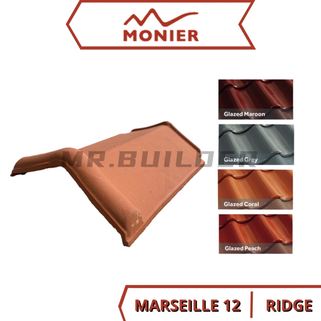 MONIER GCI Marseille 12 Ridge Tile Hip Tile Roof Fittings Clay Roof