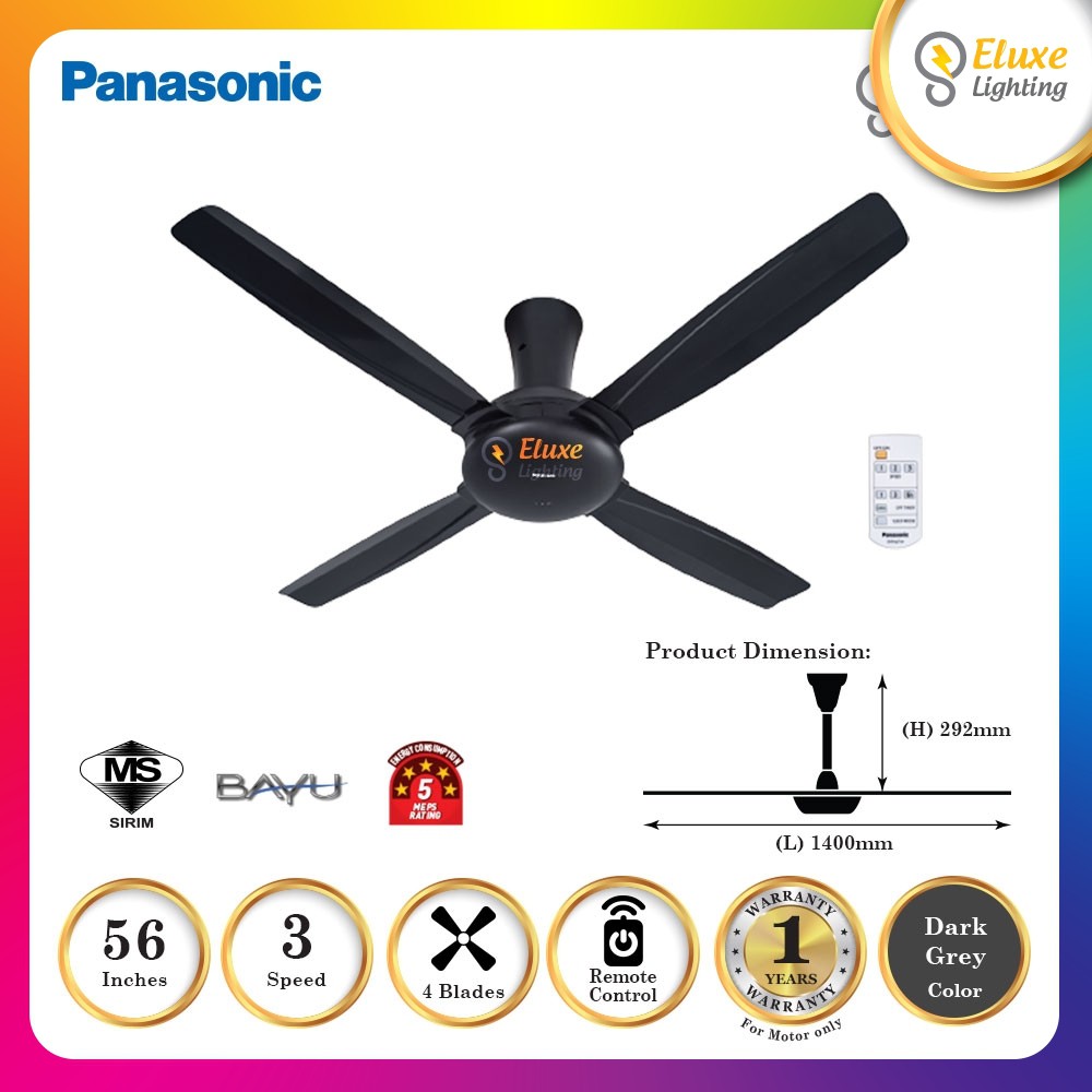 PANASONIC BAYU 4 FM14CZ 56" 4BLADE REMOTE CONTROL CEILING ...