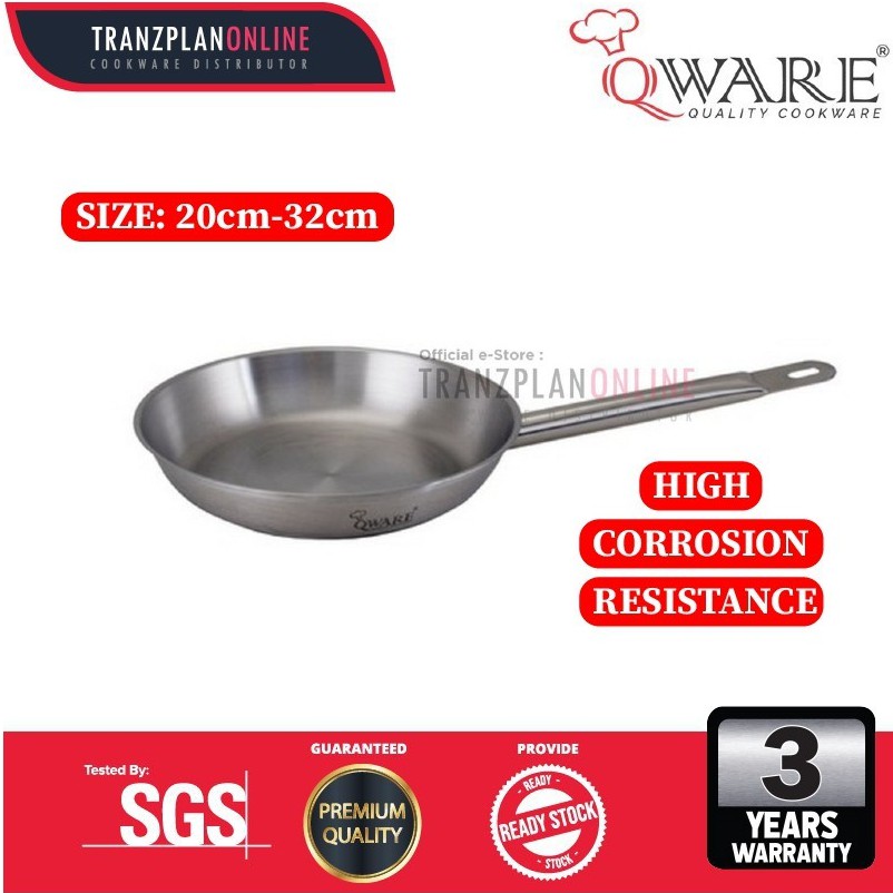QWARE 20CM 40CM STAINLESS STEEL SANDWICH BOTTOM FRYING PAN Frying Pan