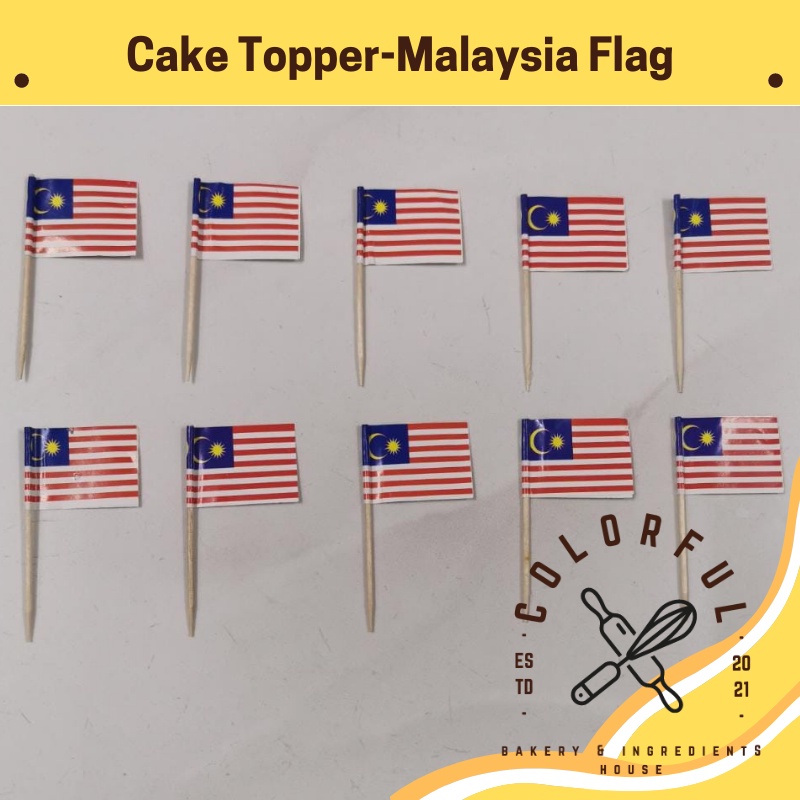 Malaysia Flag Cake Topper Deco Bendera Jalur Gemilang Shopee Malaysia