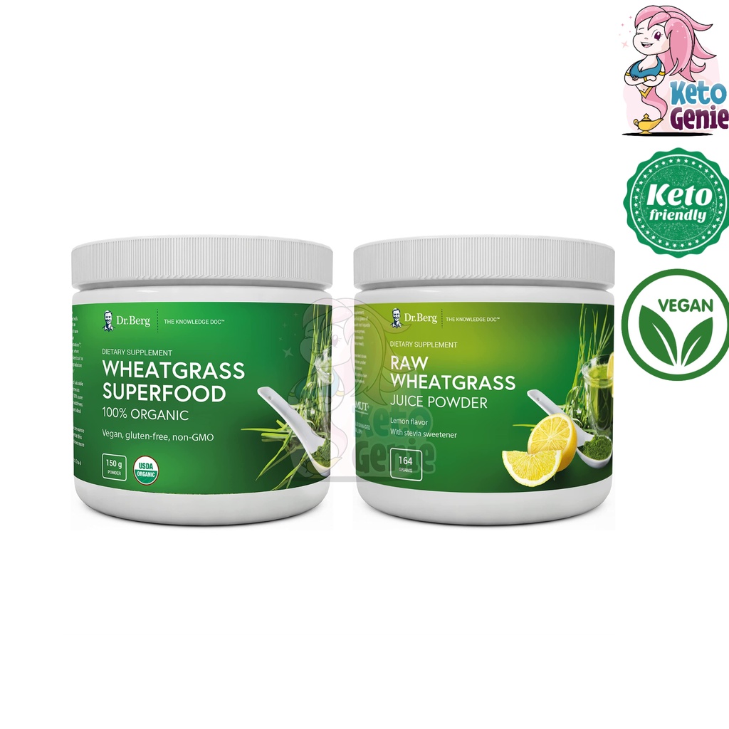 DR. BERG Raw Wheat Grass Juice Powder Vegan, Sugar Free, Low Carb and
