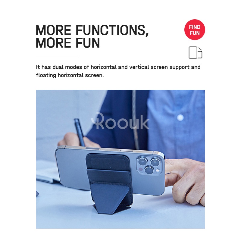 Casual Travel Magnetic Wallet Mini Card Bag iPhone 14 13 Pro Max Phone Stand Grip Holder Fold Leather Daily - Image 2