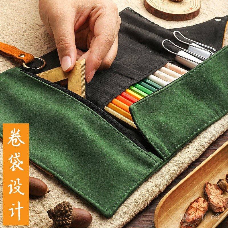 Roll Pencil Case Pencil Box School Kawaii Pencil Pouch Wrap Roll Up Pen