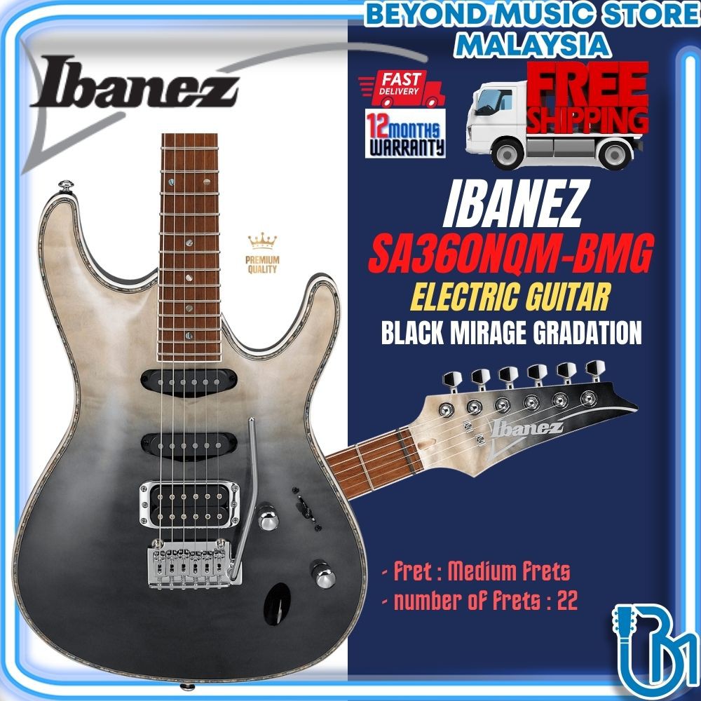 Ibanez SA360NQM Solid Body Electric Guitar, Laurel Fretboard - Black ...