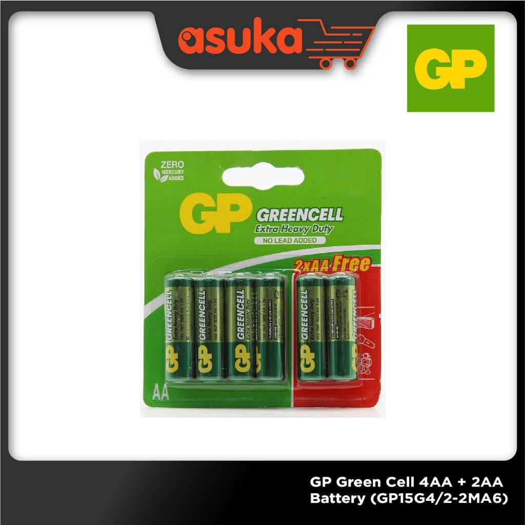 GP Green Cell 4AA + 2AA Battery (GP15G4/2-2MA6) Original