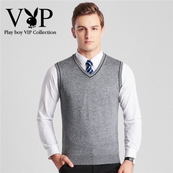Men's V-neck thin sweater vest vest wool sweater sleeveless men's sweater |  Shopee Malaysia