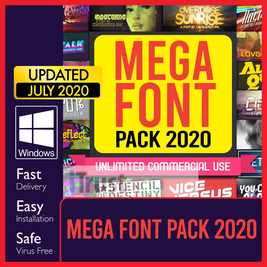 Download Lastest Hot Mega Font Pack 2020 Window 100 Working Lifetime Installer Digital Download Shopee Malaysia