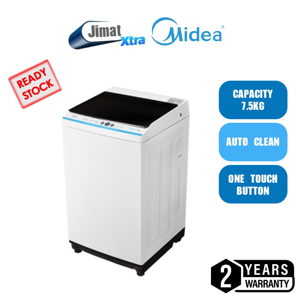 Midea 7.5kg Fully Auto Washing Machine Top Load Washer Mesin Basuh 