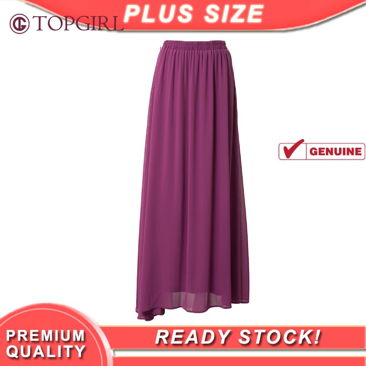 plus size chiffon maxi skirt