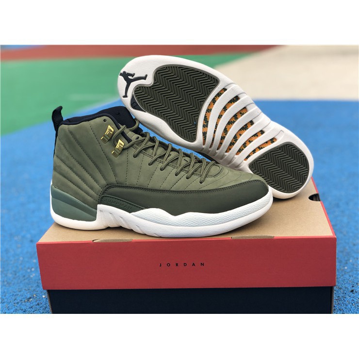 jordan retro 12 cp3 olive canvas men's shoe