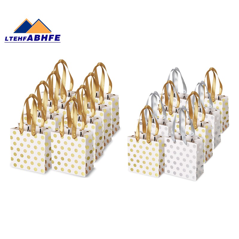 Small Gift Bags With Ribbon Handles Gold Mini Gift Bag For