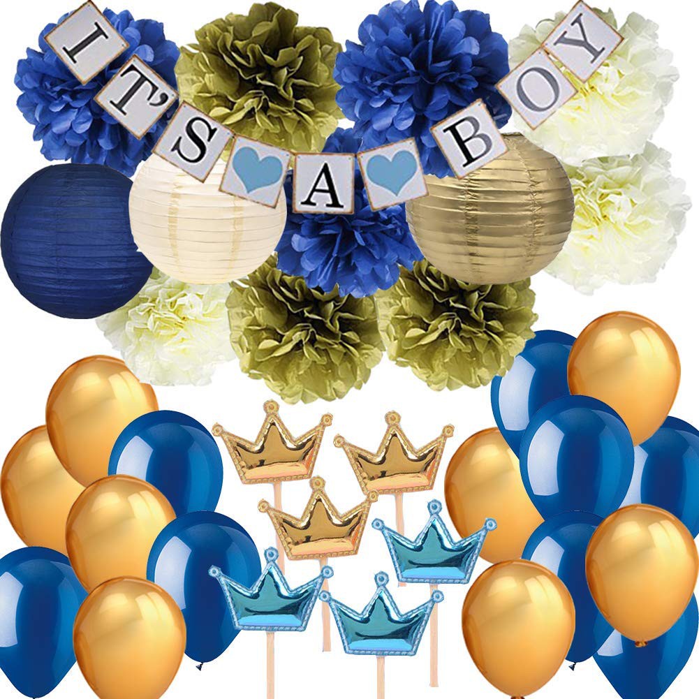 Navy Blue Baby Shower Party Decorations It S A Boy Banner Paper