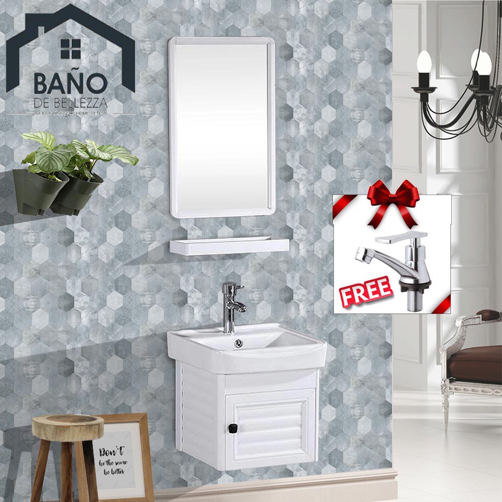 Bano Aluminium Bathroom Cabinet Basin Acs 433641 White Free Sink