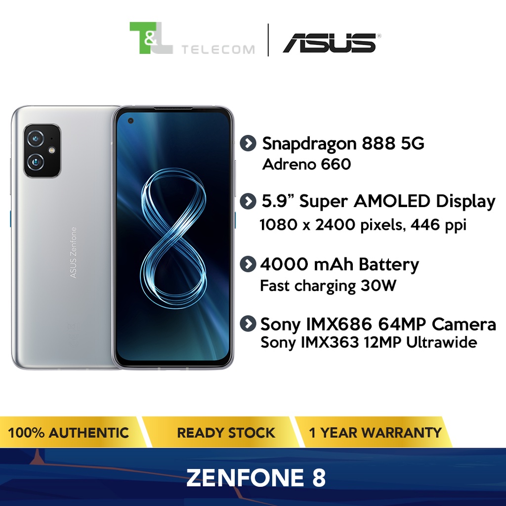 Asus ZenFone 8 ZS590KS 5G Dual SIM 12GB + 256GB - Qualcomm® Snapdragon ...