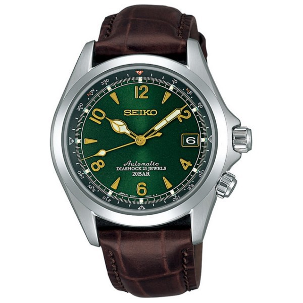 seiko men's leather watches