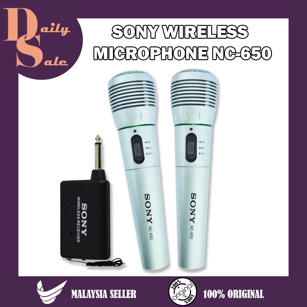 Sony Wireless & Wired Mic Microphone/Mikrofon Sony Berwayar & Tanpa Wayar (NC650) - Vocal/Karaoke [1Pcs Microphone]