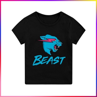 Mr Beast Logo Boys T-Shirts Kids Round Neck Short Sleeve Fashion Casual Tops 