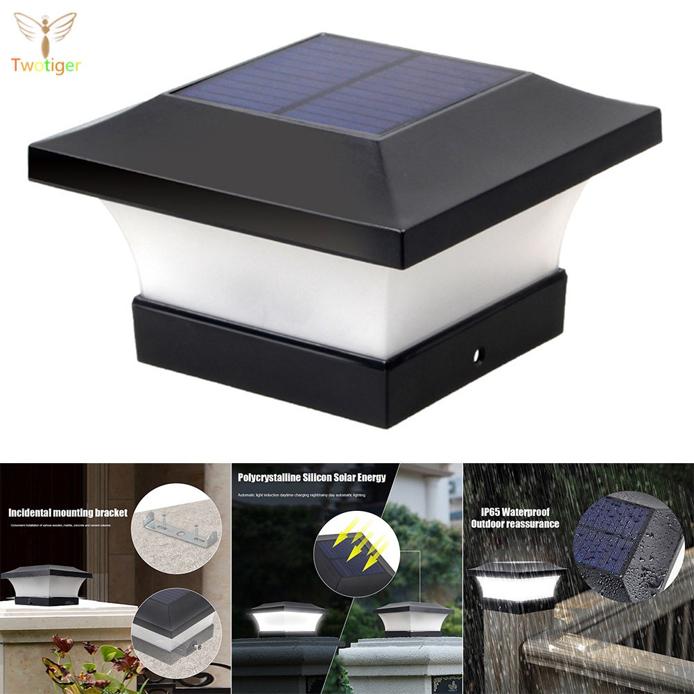 Solar Waterproof Led Post Cap Lights Outdoor Column Headlight