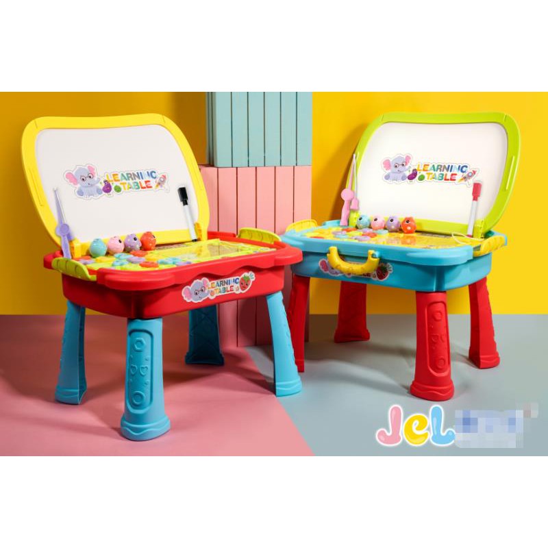 8 in 1Kids Learning Table Funny Cartoon Design Multifunctional Plastic Table Colorful Number Drawing Board for Toddle
