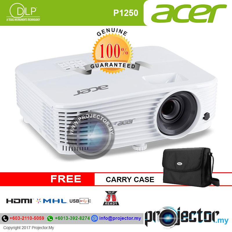 gelijkheid Verwoesting Gang ACER P1250 XGA 3600 LUMENS ESSENTIAL DLP PROJECTOR With HDMI Cable | Shopee  Malaysia