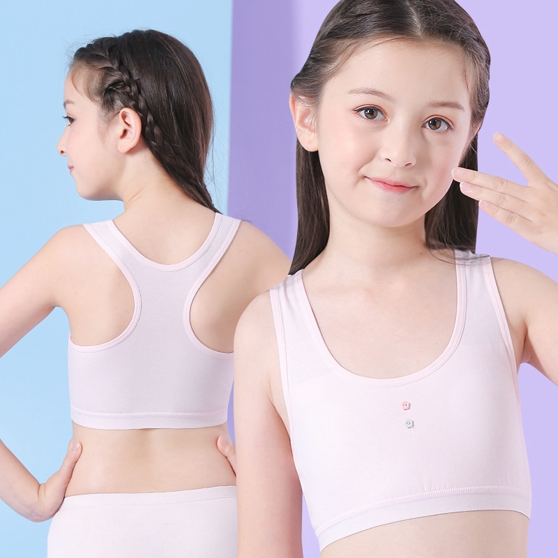 Girls Underwear Development Period Cotton Bra Vest 9 15 Years Old Children Bra Children Primary School Girls 女童内衣发育期纯棉抹胸小背心9 15岁大童文胸儿童小学生女孩