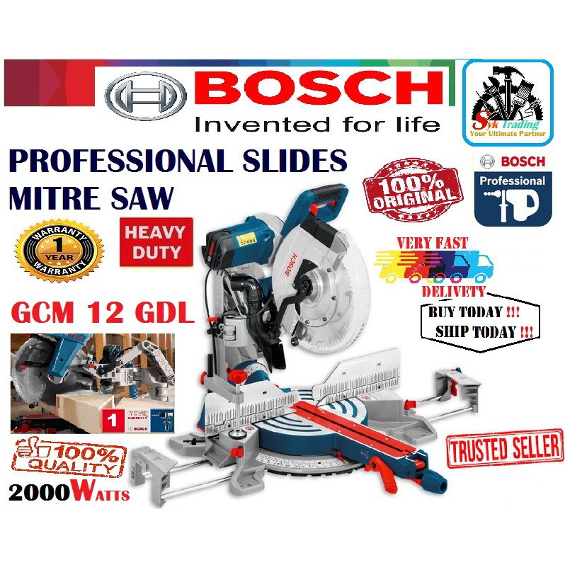 Bosch Gcm 12 Gdl Professional Slides Mitre Saw 2000w Shopee Malaysia
