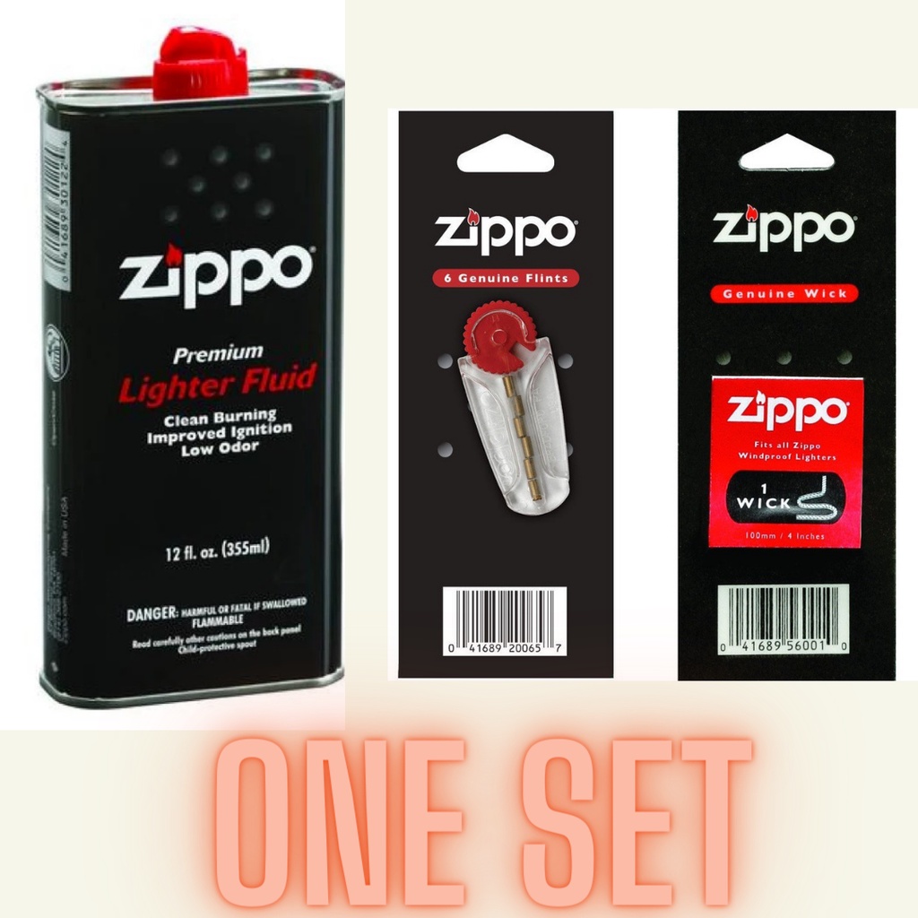 Zippo Replacement Kits(Zippo Fluid + Flint + Wick Set) Shopee Malaysia