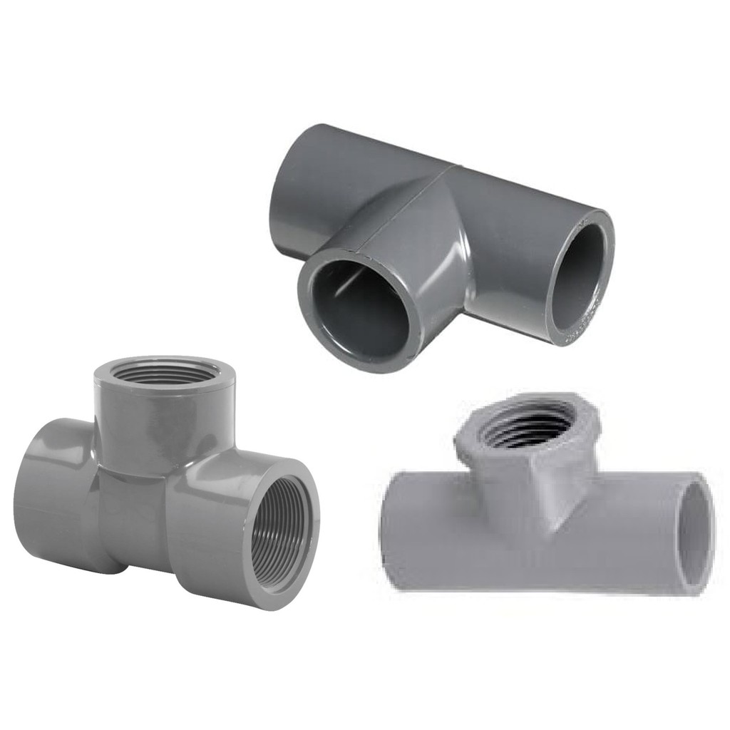 Hb4768 Pvc Tee Fitting 15mm 1 2 Slot Pt Threaded End Pipe Connector Adapter Shopee Malaysia