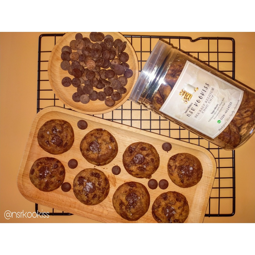 TODAY SHIP Homemade Sea Salt Belgium Chocolate Chip Cookies Biskut Kuih