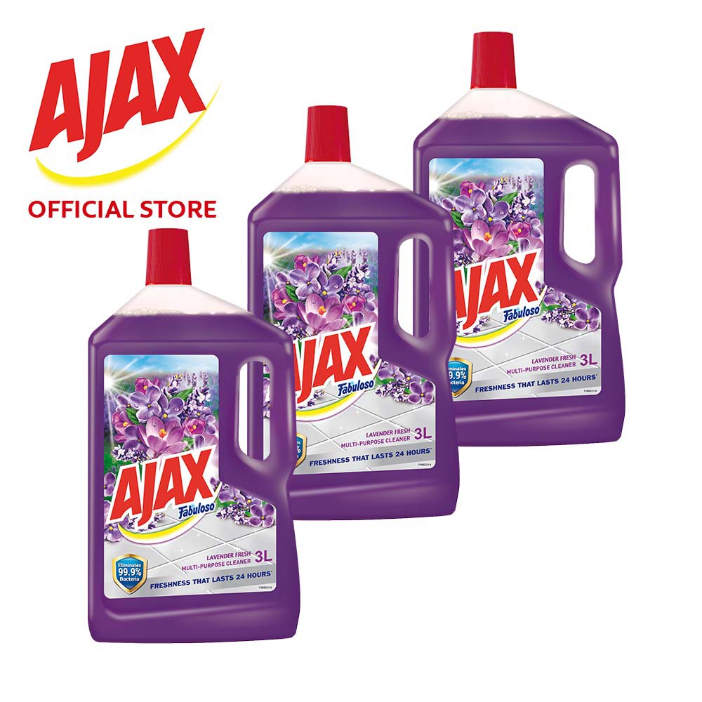 Ajax Fabuloso Lavender Multi Purpose Floor Cleaner 3l Bundle Of 3