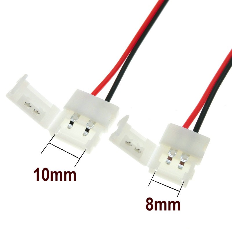 5pcslot 2pin 8mm 4pin 8mm 2pin 10mm Led Strip Connector With Wire Free Welding Connector 