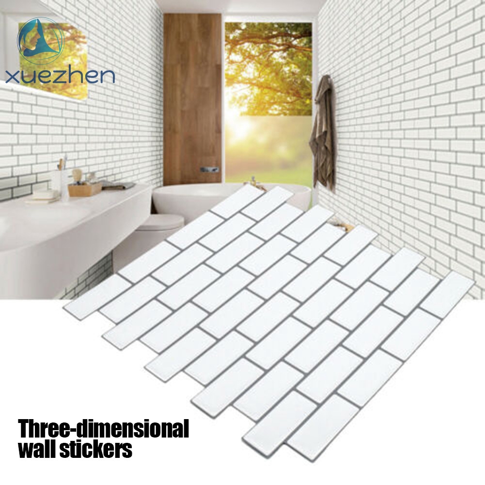 3d Self Adhesive Sticker Kitchen Wall Tiles Peel Stick Decoration For Bathroom Home Shopee Malaysia