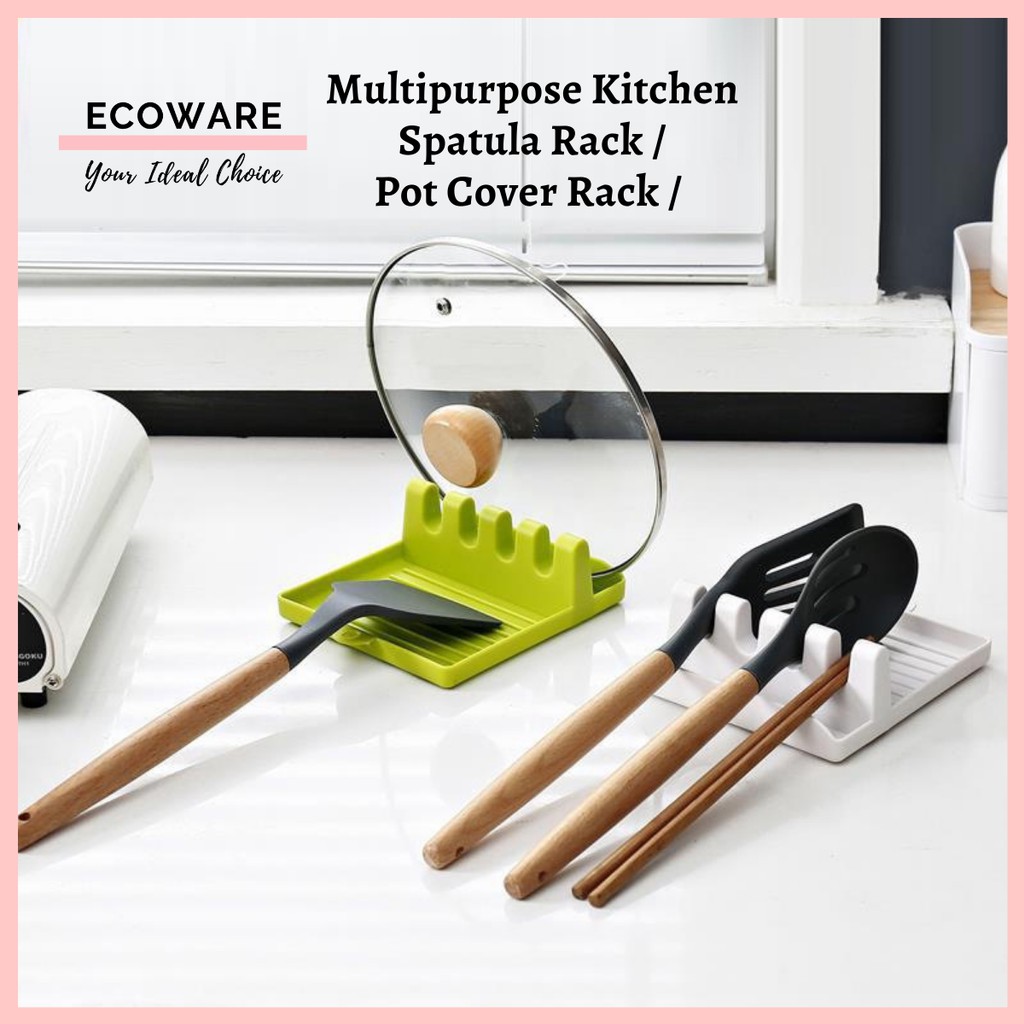 Multipurpose Kitchen Spatula Rack / Pot Cover Rack / Fork Spatula Rack Shelf Organizer Holder Non-slip Lid Holder